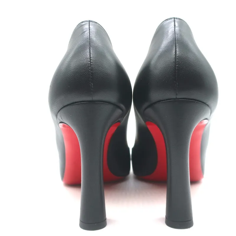 Christian Louboutin Agneska Scalloped Leather Pumps Black Size 39